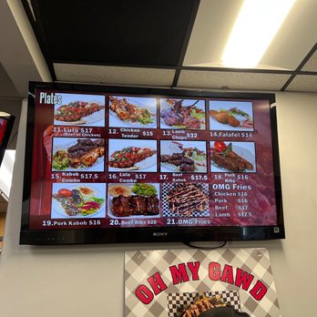 Best Shawarma - Their kabob menu . Absolutely wonderful - freshest meats. - Middle Eastern Near Me - Glendale, California
