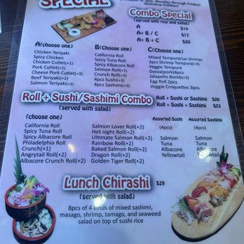 OJI Sushi & Sake Bar - Lunch special menu - Sushi Bars Near Me - Pasadena, California OJI Sushi & Sake Bar - Lunch special menu - Sushi Bars Near Me - Pasadena, California