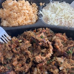 La Baja Gourmet - Machaca Breakfasts Special  AF. Had this with corn tortillas, avocado and a large coke.