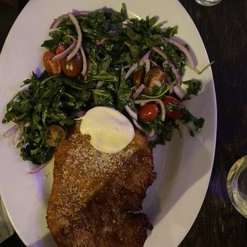 The Roosevelt - Breaded chicken with arugula salad - Cocktail Bars Near Me - East Rutherford, New Jersey The Roosevelt - Breaded chicken with arugula salad - Cocktail Bars Near Me - East Rutherford, New Jersey
