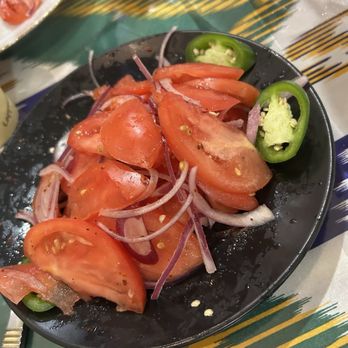 Marakand - Salad -- Tomato, jalapenos and red onion - Kebab Near Me - Rego Park, New York Marakand - Salad -- Tomato, jalapenos and red onion - Kebab Near Me - Rego Park, New York
