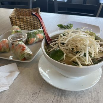 Pho99Plus - Chicken Pho and Shrimp Spring Rolls - Vietnamese Near Me - Los Alamitos, California