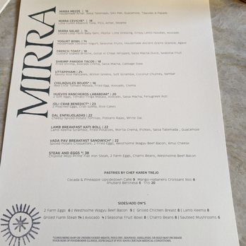 Mirra - Menu - Mexican Near Me - Chicago, Illinois Mirra - Menu - Mexican Near Me - Chicago, Illinois