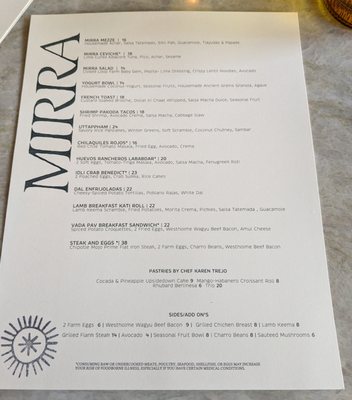 Menu photo 3 Mirra Chicago, IL Menu photo 3 Mirra Chicago, IL