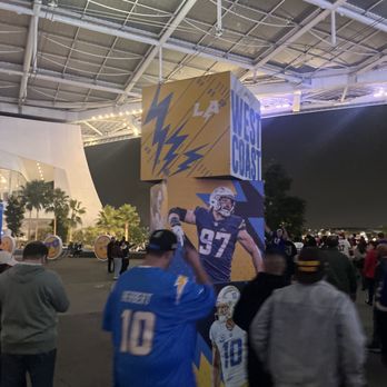 SoFi Stadium - Chargers cutout and fans - Stadiums & Arenas Near Me - Inglewood, California SoFi Stadium - Chargers cutout and fans - Stadiums & Arenas Near Me - Inglewood, California