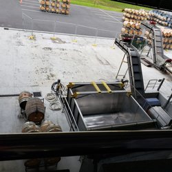 Villa Maria - The gray bin where the grapes are loaded into to be processed.