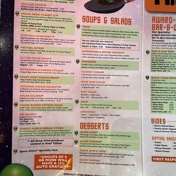Space Aliens Grill & Bar - Menu - Pizza Near Me - Fargo, North Dakota