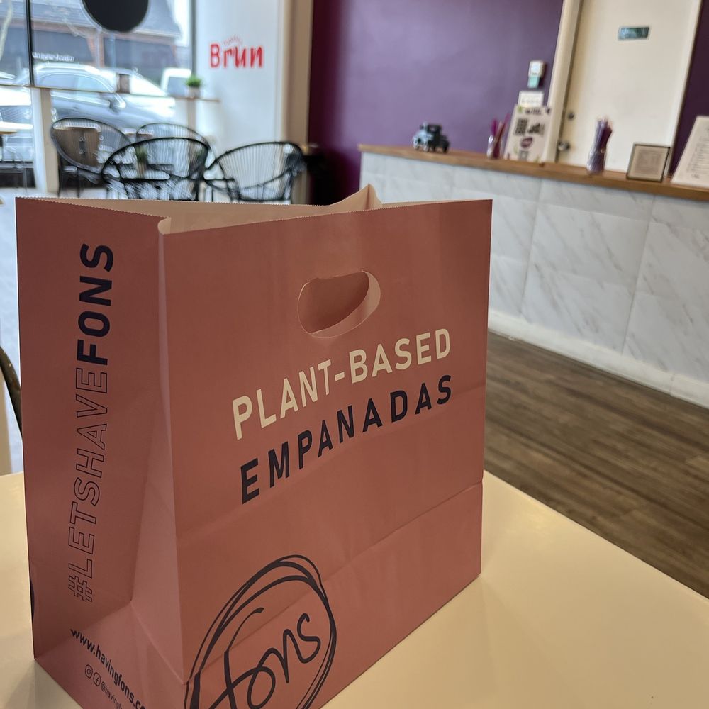 Fons - a plant - based empanadas bag on a table - Vegan Near Me - Winnetka, Illinois Fons - a plant - based empanadas bag on a table - Vegan Near Me - Winnetka, Illinois