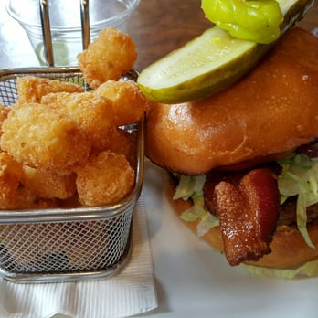Relish Burger Bistro - That "Chad Barrett Bison Burger " w/ tots - New American Near Me - Seattle, Washington Relish Burger Bistro - That "Chad Barrett Bison Burger " w/ tots - New American Near Me - Seattle, Washington