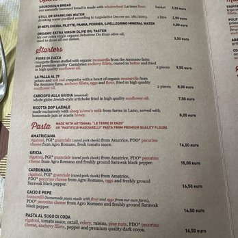 Da Enzo al 29 - Menu as of 10/2/25 - Roman Near Me - Rome, RM Da Enzo al 29 - Menu as of 10/2/25 - Roman Near Me - Rome, RM