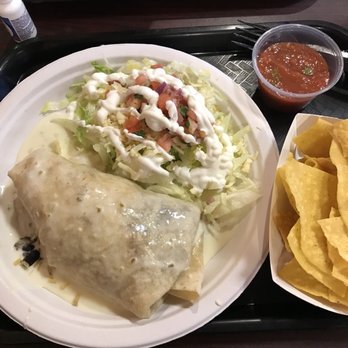Los Burritos - California Burrito with a side salad & chips. (I took a bite before taking this pic... it just looked so good, I got distracted.) - Mexican Near Me - Chesapeake, Virginia Los Burritos - California Burrito with a side salad & chips. (I took a bite before taking this pic... it just looked so good, I got distracted.) - Mexican Near Me - Chesapeake, Virginia