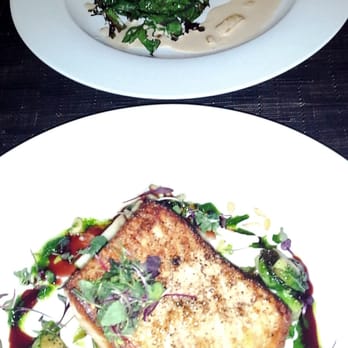 Boulevard Bistro - Large entrees: top - filet mignon bottom- pan seared salmon - New American Near Me - Elk Grove, California