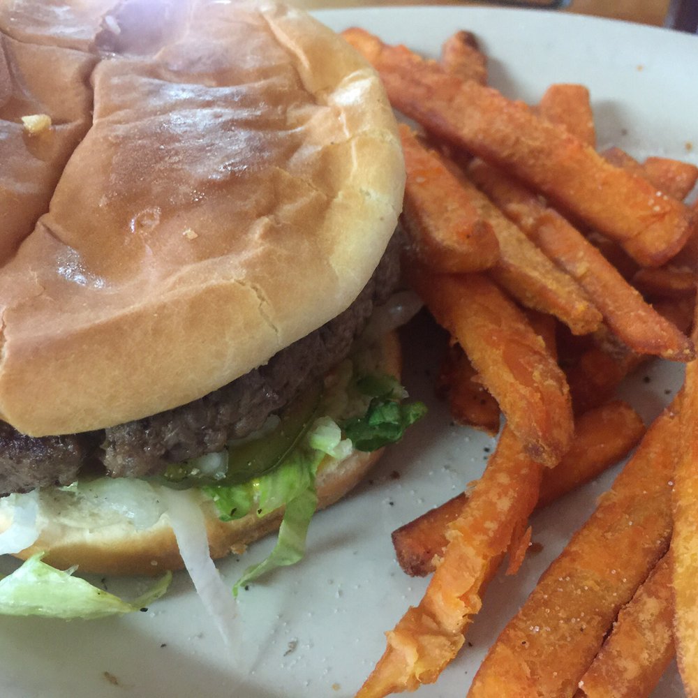 Senior Burger with Sweet Potato Fries Senior Burger with Sweet Potato Fries