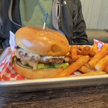 Hangry Burger - #1 The Hangry Burger- Single with Spicy seasoned fries. Excellent! - Burgers Near Me - Springfield, Virginia