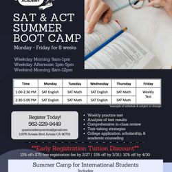 Quest Academy - SAT & ACT SUMMER BOOT CAMP