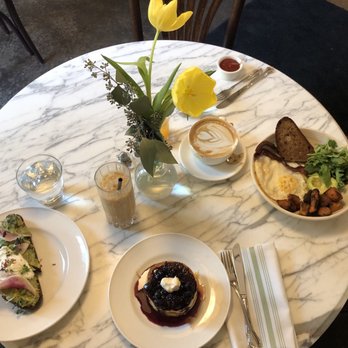 Fellows Cafe - Avocado toast, lemon ricotta hot cakes, the usual, lavender latte iced & hot lavender latte - Breakfast & Brunch Near Me - Roswell, Georgia