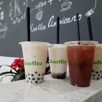 Knottea Cafe House - 2 Jasmine milk tea, strawberry lychee, and lychee smoothie. - Coffee & Tea Near Me - Stanton, California Knottea Cafe House - 2 Jasmine milk tea, strawberry lychee, and lychee smoothie. - Coffee & Tea Near Me - Stanton, California