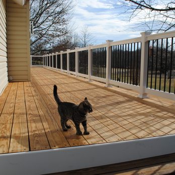 We Restore Decks - 30 Year old deck transformed in Bowie, Md with kild dried decking, framing upgrade/ leveling, composite trims and vinyl rails. - Decks & Railing Near Me - Annapolis, Maryland