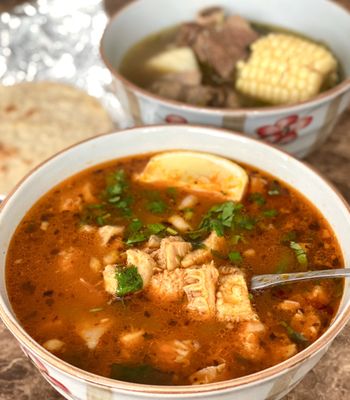 Photo of La Espiga De Oro - San Francisco, CA, US. COVID-19 UBEREATS DELIVERY: Menudo w/ pata (available every day) & Caldo de Res w/ handmade tortilla | $14 each