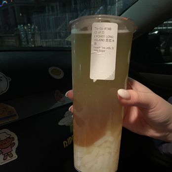Jooy Tea Shoppe - LYCHEE LONG ISLAND Peach tea Jelly - Bubble Tea Near Me - Brooklyn, New York