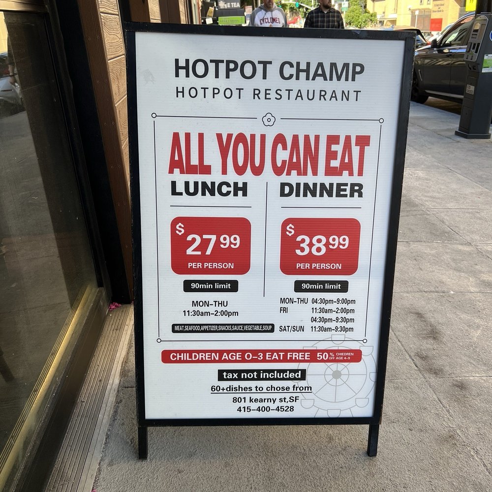 Hotpot Champ - AYCE lunch and dinner prices - Hot Pot Near Me - San Francisco, California