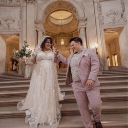 Dare and Dazzle - The dress from the front at city hall
