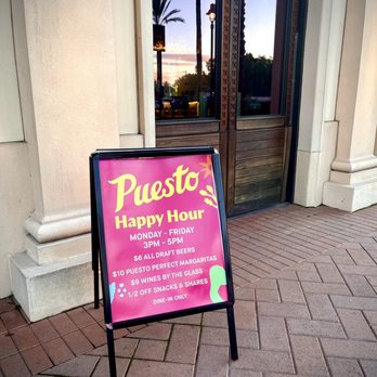 Puesto Los Olivos - Happy hour sign - Mexican Near Me - Irvine, California Puesto Los Olivos - Happy hour sign - Mexican Near Me - Irvine, California