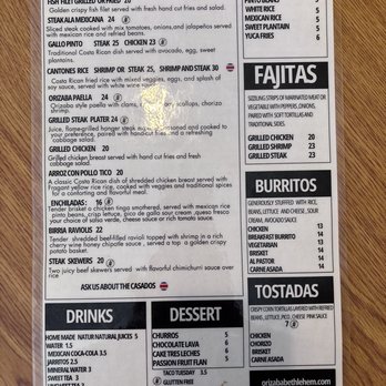 Orizaba - Menu - Mexican Near Me - Bethlehem, Pennsylvania