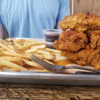 The Cookshack - 5pc medium chicken tenders with Dragon Fries - Chicken Shop Near Me - Fort Worth, Texas