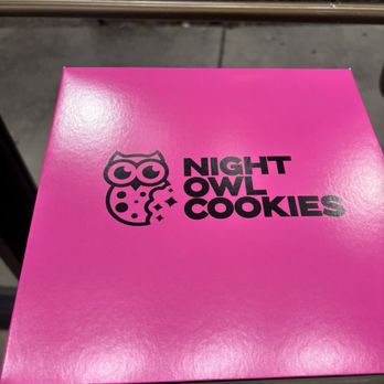 Night Owl Cookies - Love the pink packaging - Desserts Near Me - Orlando, Florida