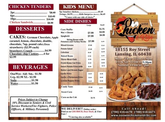 Menu photo 2 Ooowee Chicken & Ribs Lansing, IL