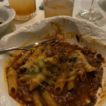 Rosato - Penne pasta with overflowing meat, not appealing. - Italian Near Me - Cancún, ROO