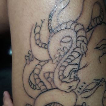 Dark Lotus - Some belly scales again dark the some light,  (the snake on the bottom left) - Tattoo Near Me - Liberty, Missouri