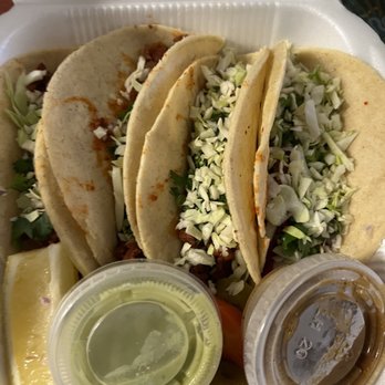 Tacos Jacinto - Adobada tacos plate to go with everything and salsa - Tacos Near Me - Fresno, California