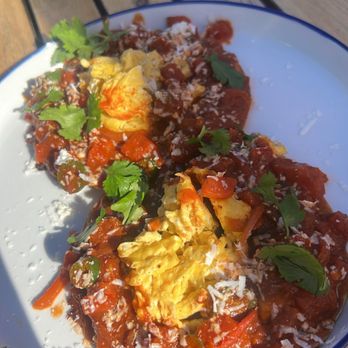 Cafe Toya - Huevos Rancheros with scrambled eggs - Desserts Near Me - Ensenada, BCN