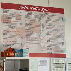 Aria Nails - Service menu and price list
