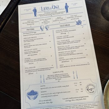 Lion and Owl - Menu-Oct 2025 - Breakfast & Brunch Near Me - Eugene, Oregon