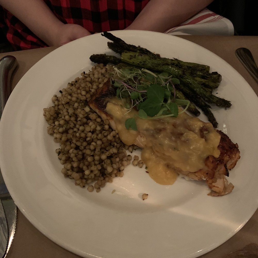 Circa 1875 - Moroccan salmon with Israeli couscous. - Pubs Near Me - Savannah, Georgia Circa 1875 - Moroccan salmon with Israeli couscous. - Pubs Near Me - Savannah, Georgia
