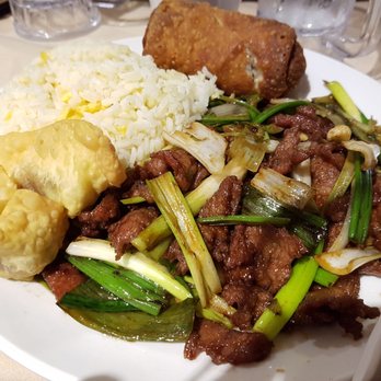 Golden Dragon - Mongolian Beef dinner for one combo ($12.95). Comes with wonton soup. Very tasty. Rice is fried rice. - Chinese Near Me - Costa Mesa, California Golden Dragon - Mongolian Beef dinner for one combo ($12.95). Comes with wonton soup. Very tasty. Rice is fried rice. - Chinese Near Me - Costa Mesa, California