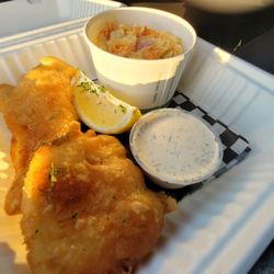 The Railwork Lounge - Fish & chips - but I ordered soup instead of chips. This was incredible!