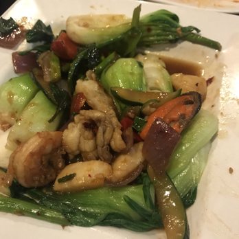 Sweet Ginger - Basil Seafood (mixed seafood inside). Very tasty, not a saucey dish - Asian Fusion Near Me - Denver, Colorado Sweet Ginger - Basil Seafood (mixed seafood inside). Very tasty, not a saucey dish - Asian Fusion Near Me - Denver, Colorado
