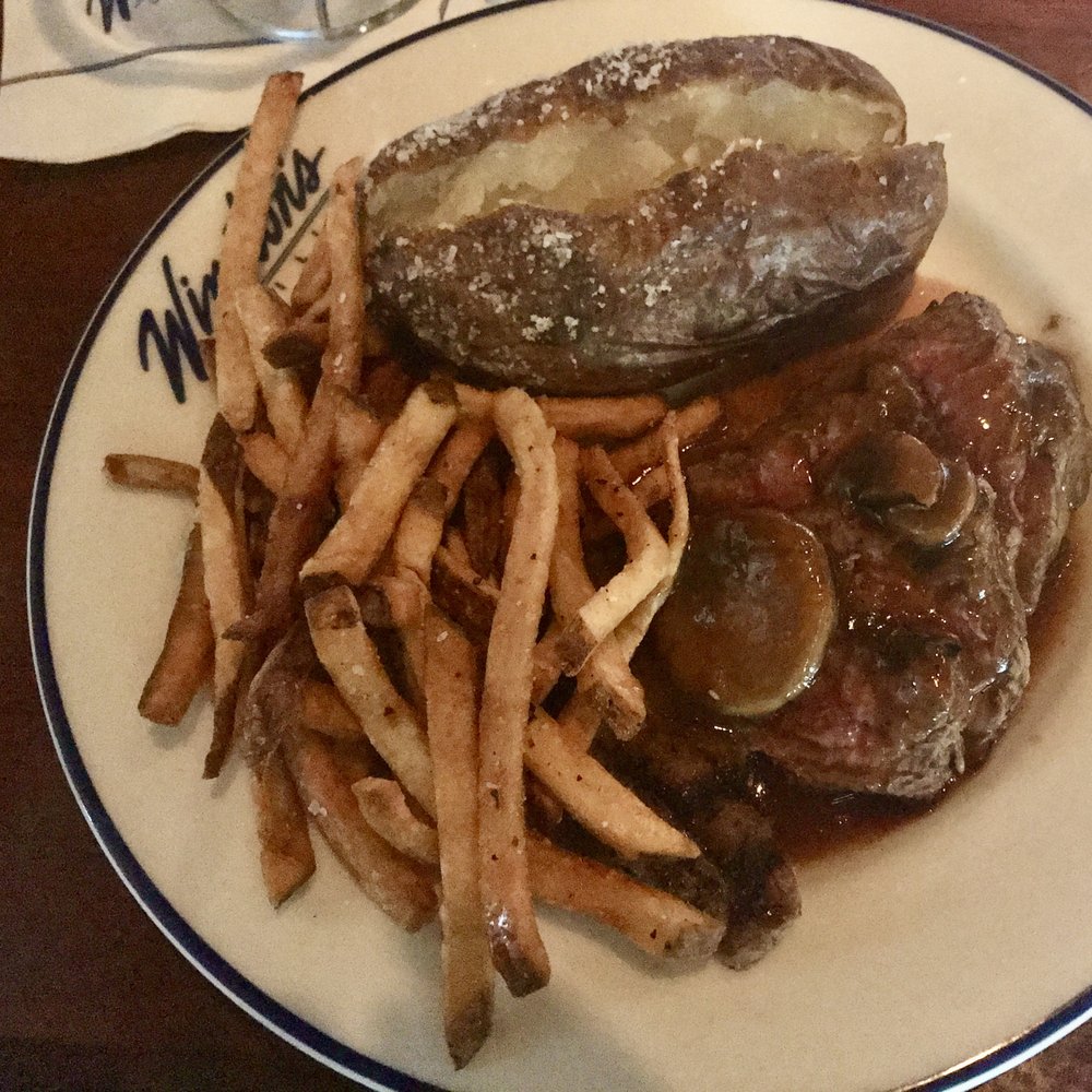 Winston's Grille - london broil with fries and a baked potato - American Near Me - Raleigh, North Carolina Winston's Grille - london broil with fries and a baked potato - American Near Me - Raleigh, North Carolina