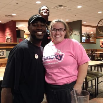 Pizza Ranch - Our awesome server "fast Eddie" ask for his section!! He's crazy fun!!! He's on his knees in this pic. About 7 ft tall. - Pizza Near Me - Springfield, Illinois