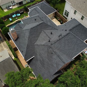 Community Roofing - Two-story roof replacement in Memorial, Houston with GAF Timberline Natural Shadow shingles in Charcoal by Community Roofing Texas. - Roofing Near Me Community Roofing - Two-story roof replacement in Memorial, Houston with GAF Timberline Natural Shadow shingles in Charcoal by Community Roofing Texas. - Roofing Near Me