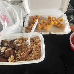 Bourbon chicken and crab Ragoon