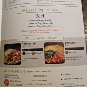 Mo Mo Paradise - Dinner menu, Wagyu Experience - Japanese Near Me - Arcadia, California Mo Mo Paradise - Dinner menu, Wagyu Experience - Japanese Near Me - Arcadia, California