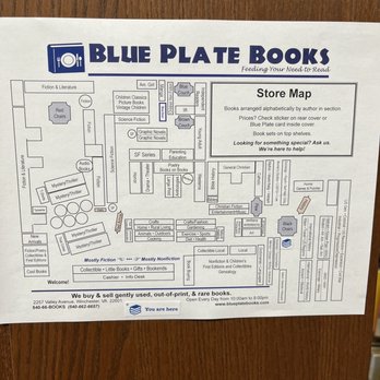 Blue Plate Books - Map of bookstore - Bookstores Near Me - Winchester, Virginia