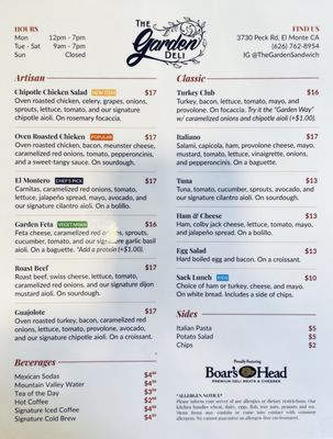 Menu photo 3 The Garden Deli El Monte, CA Menu photo 3 The Garden Deli El Monte, CA