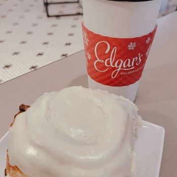 Edgar's Bakery - Cinnamon bun with mediocre coffee (not the best coffee like they claim) - Bakeries Near Me - Pelham, Alabama Edgar's Bakery - Cinnamon bun with mediocre coffee (not the best coffee like they claim) - Bakeries Near Me - Pelham, Alabama