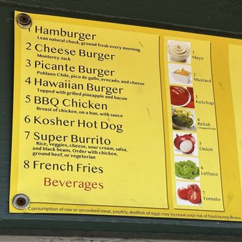 Hamburgers - The simple but beautiful menu - Burgers Near Me - Sausalito, California